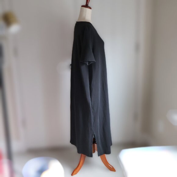 Able Maria Boxy Midi Dress Womens XL Black Cotton Closet Staple Travel - Picture 5 of 7
